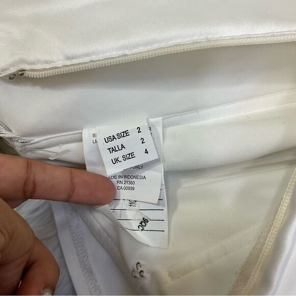 NEW Mori Lee style 21644 ivory satin high low hem line maxi gown wedding 2 - Picture 10 of 11